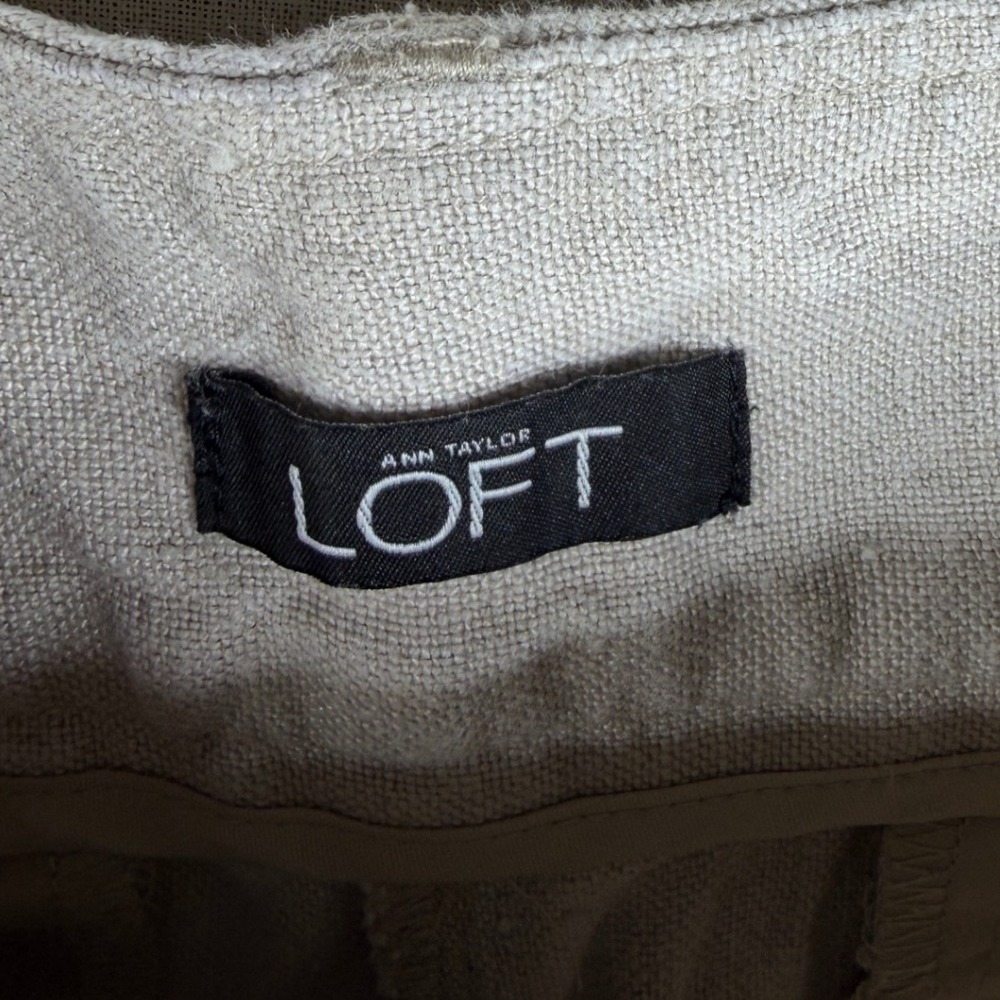 Ann Taylor LOFT Linen Straight Leg Marisa Trouser Pants size 6 Beige - Picture 2 of 10